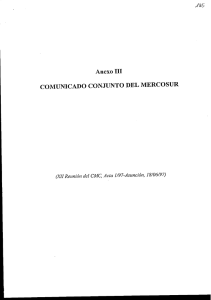 Page 1 Anexo III COMUNICADO CONJUNTO DEL MERCOSUR. (XII