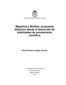 Magnitud y Medida: propuesta didáctica desde el desarrollo de