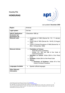 Honduras PDF - 126.67 kB Idioma - Association for the Prevention of