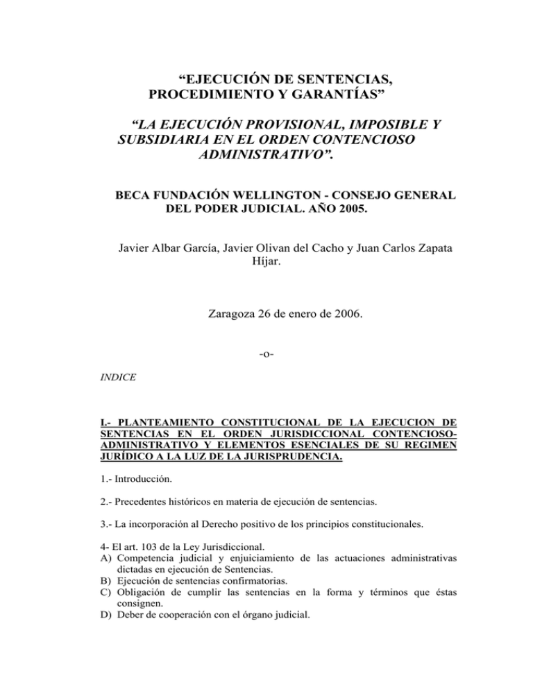 “EJECUCIÓN DE SENTENCIAS, PROCEDIMIENTO Y GARANTÍAS