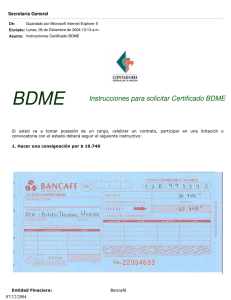 BDME Instrucciones para solicitar Certificado BDME