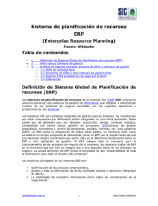 Sistema de planificación de recursos ERP
