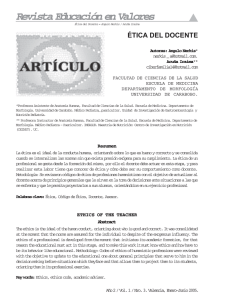 Etica del docente. - Portal de Revistas Electrónicas