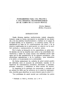 y una docencia transformadoras en el campo de la salud mental