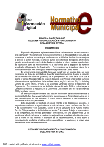 Reglamento de Organización y Funcionamiento de la Auditoria Interna