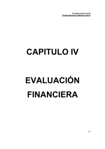 CAPITULO IV EVALUACIÓN FINANCIERA