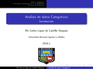 Análisis de datos Categóricos - Universidad Nacional Agraria La