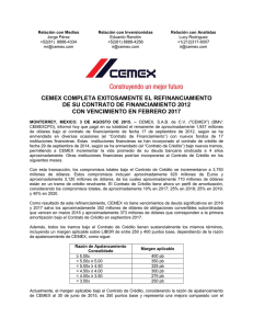 cemex completa exitosamente el refinanciamiento de su contrato de