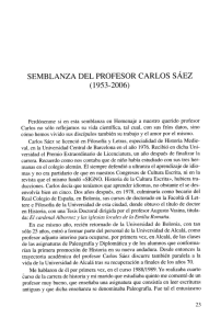 SEMBLANZA DEL PROFESOR CARLOS SÁEZ (1953
