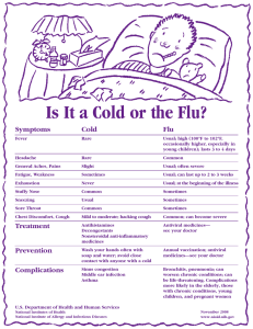 Is It a Cold or the Flu? Symptoms Cold Flu