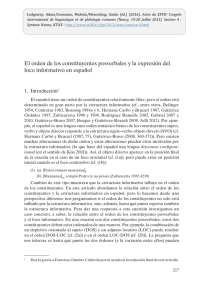 El orden de los constituyentes posverbales y la expresión del