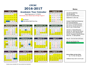 Academic Year Calendar