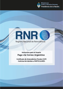 Pago vía Correo Argentino - Registro Nacional de Reincidencia