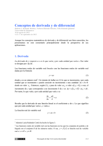 Conceptos de derivada y de diferencial
