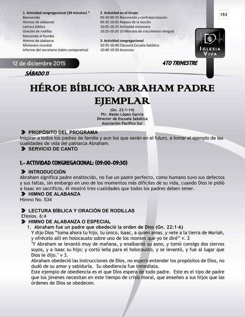 héroe bíblico: abraham padre ejemplar