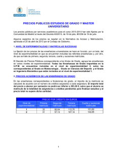 precios publicos estudios de grado