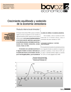Crecimiento equilibrado y sostenido de la economía venezolana
