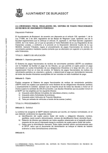 Ordenanza Fiscal Reguladora Sistema Pagos Fraccionados de