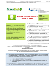 Efectos de la luz artificial sobre la salud - Co