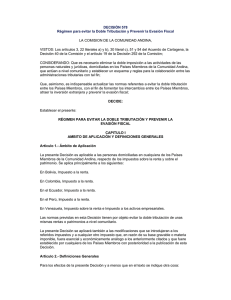 DECISIÓN 578 Régimen para evitar la Doble Tributación y Prevenir