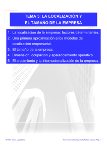 TEMA 5 LA LOCALIZACION Y EL TAMAÑO DE LA EMPRESA