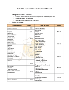 TÉRMINOS Y CONDICIONES DE ÁREAS DE ENTREGA