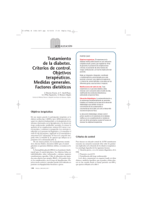 Tratamiento de la diabetes. Criterios de control. Objetivos