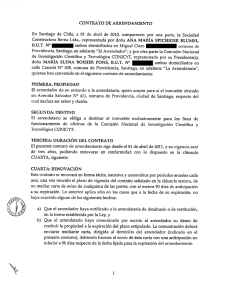 CONTRATO DE ARRENDAMIENTO En Santiago de Chile, a 01 de