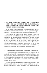 XI. LA RESCISIÓN POR LESIÓN EN LA LIQUIDA