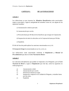 CAPITULO I.- DE LAS INFRACCIONES Artículo 1 Las infracciones