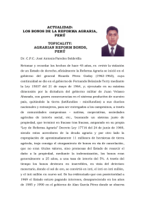 actualidad: los bonos de la reforma agraria, perú topicality