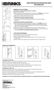 door preparation instruction sheet for handleset