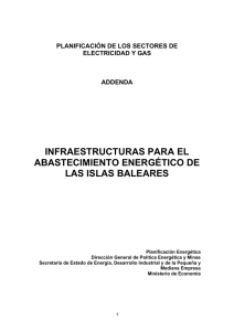 Planificación de los sectores de electricidad y gas: Addenda Baleares