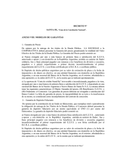 DECRETO Nº ANEXO VIII: MODELOS DE GARANTÍAS 1.