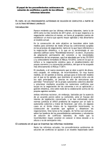 El papel de los procedimientos autónomos de solución de conflictos