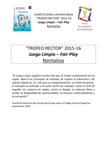 “TROFEO RECTOR” 2015-16 Juego Limpio – Fair Play Normativa