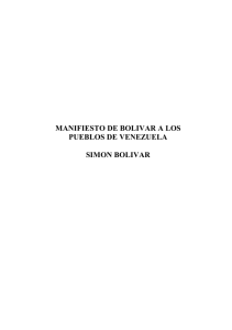manifiesto de bolivar a los pueblos de venezuela simon