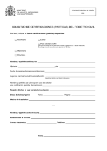 solicitud de certificaciones (partidas) del registro civil