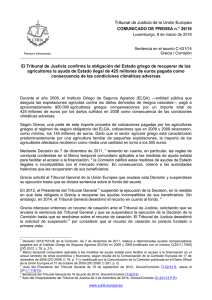 El Tribunal de Justicia confirma la obligación del Estado griego de