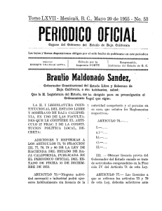 Tomo LXVII - Mexicali, -B. `C.,-`Mayo 20 de 1955