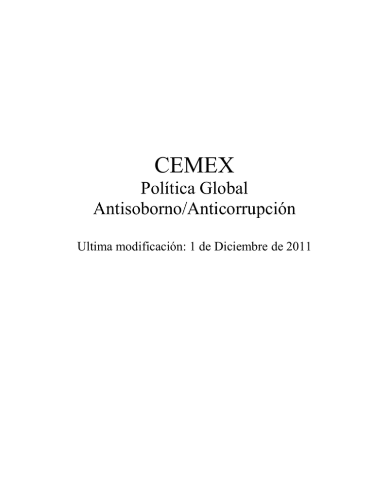 Política Antisoborno/Anticorrupción