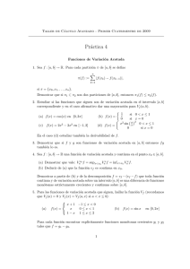 Práctica 4: Variación Acotada e Integral de Riemann