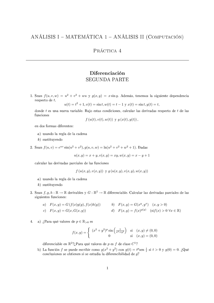 Analisis I Matematica 1 Analisis Ii Computacion Practica 4