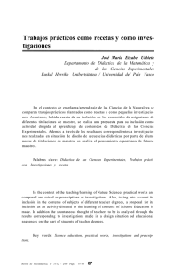 Trabajos prácticos como recetas y como inves