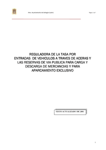 Tasa por entradas de vehículos a través de aceras