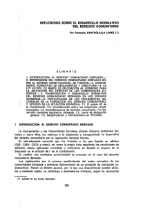 Reflexiones sobre el desarrollo normativo del Derecho comunitario