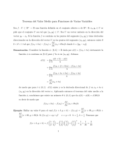 Teorema del Valor Medio para Funciones de Varias Variables