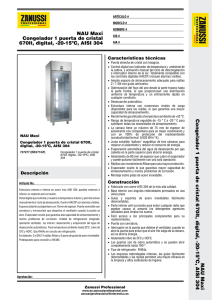 NAU Maxi Congelador 1 puerta de cristal 670lt, digital