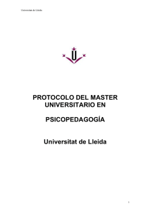 PSICOPEDAGOGIA Protocol - Facultat d`Educació, Psicologia i