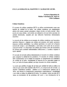 Page 1 CELULAS SOMATICAS, MASTITIS Y CALIDAD DE LECHE
